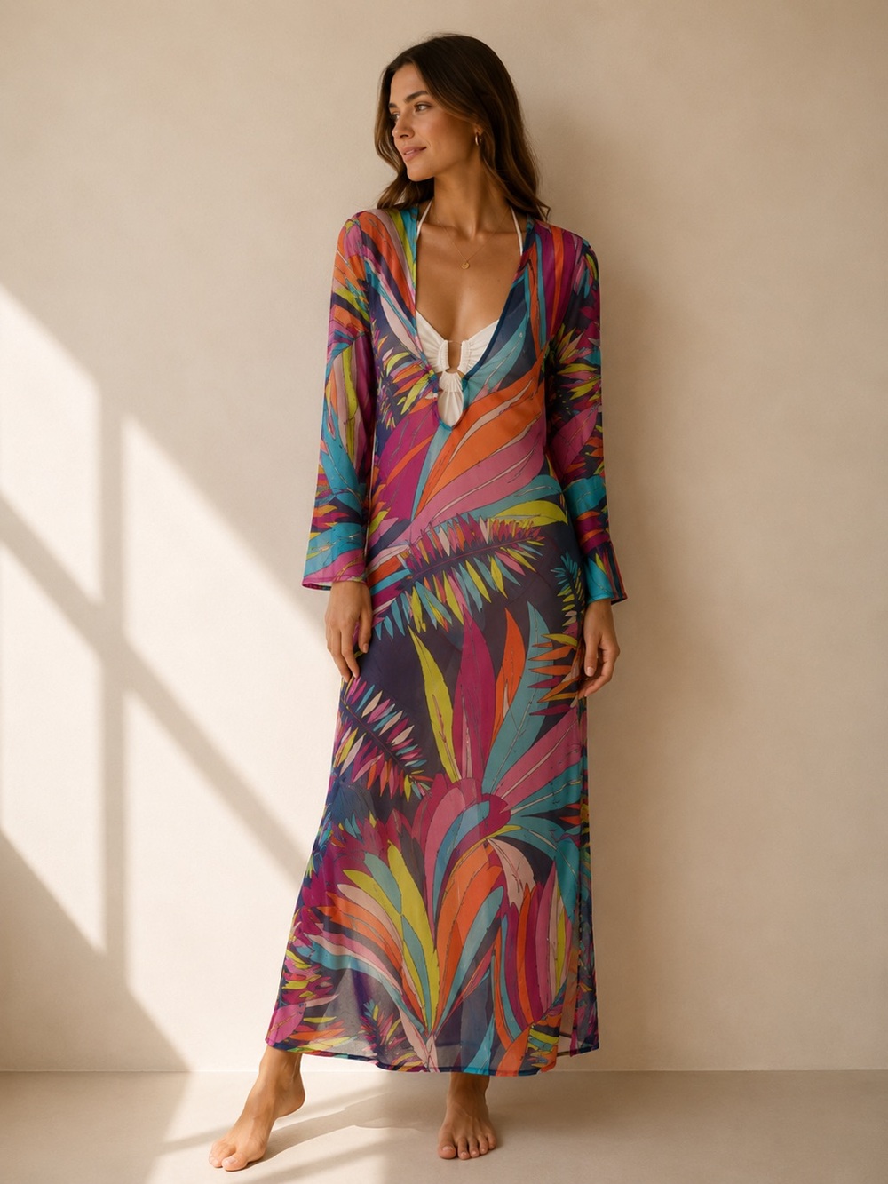 Trina Turk Mesh Floral Cover Up Dress